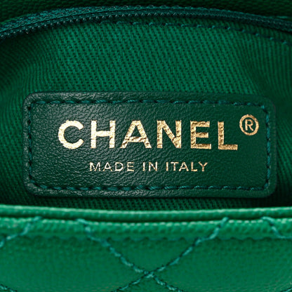 Chanel Caviar Quilted Mini Coco Handle Flap Green 7 of 10