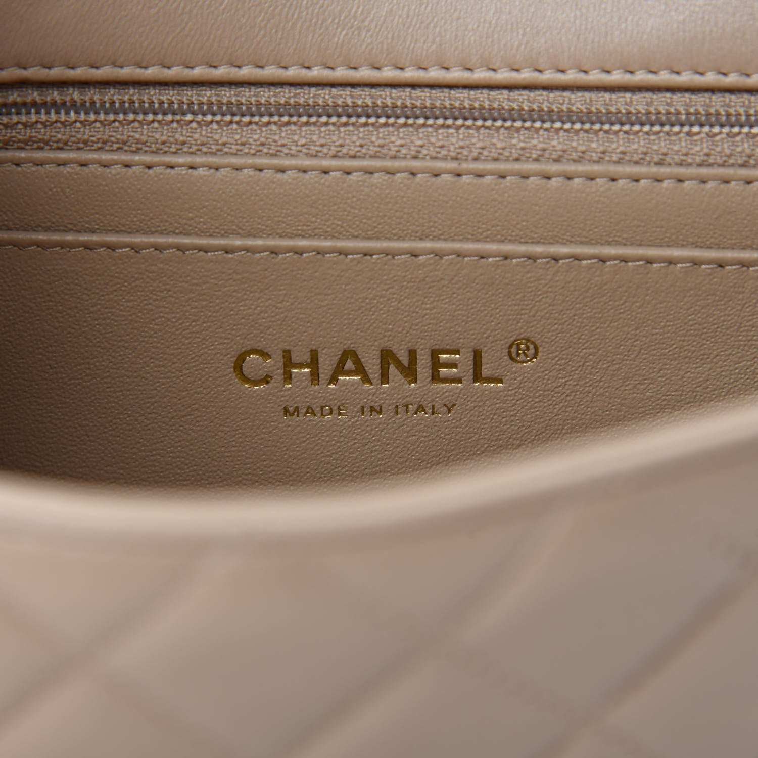 Chanel Lambskin Quilted Mini Rectangular Flap Dark Beige 8 of 11