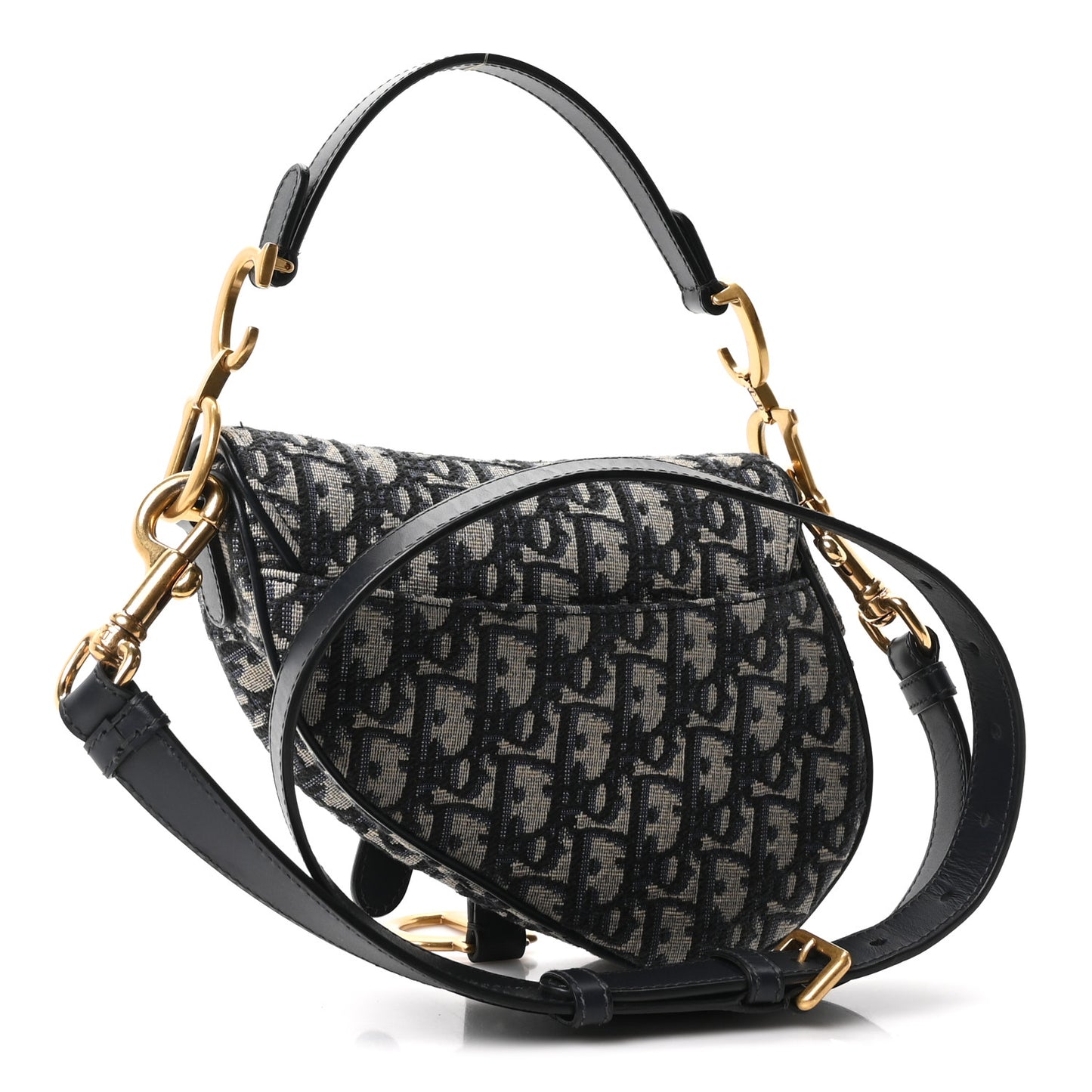 Oblique Mini Saddle Bag With Strap Blue