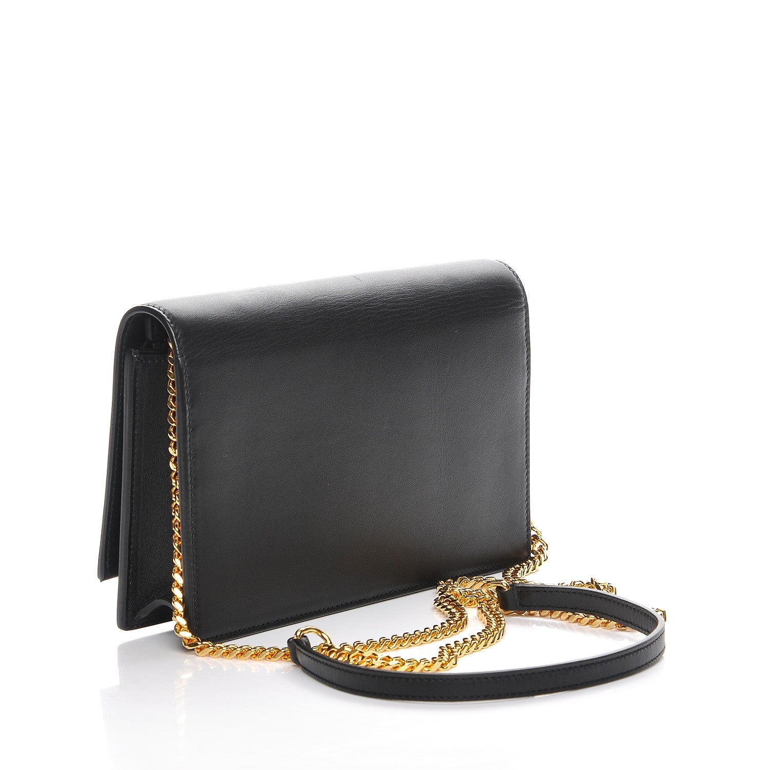 Saint Laurent Smooth Calfskin Classic Monogram Kate Tassel Chain Wallet Black 3 of 7