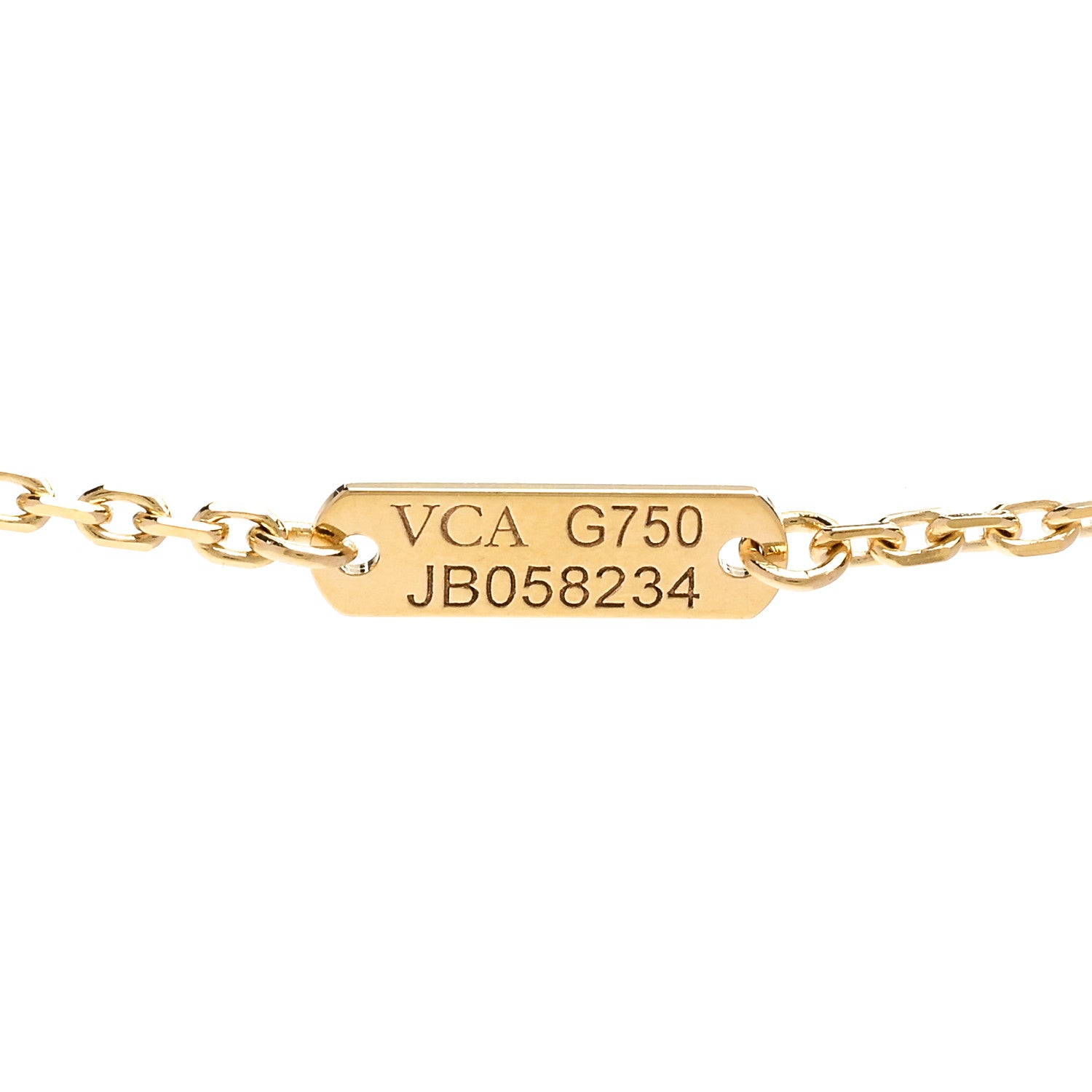 Van Cleef & Arpels 18K Yellow Gold Mother of Pearl Vintage Alhambra Pendant Necklace 4 of 5