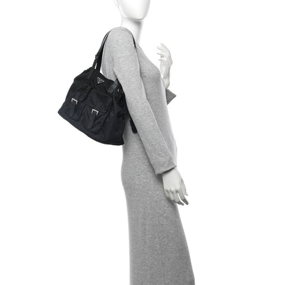 Prada Nylon Vela Drawstring Shopping Tote Black 1 of 12