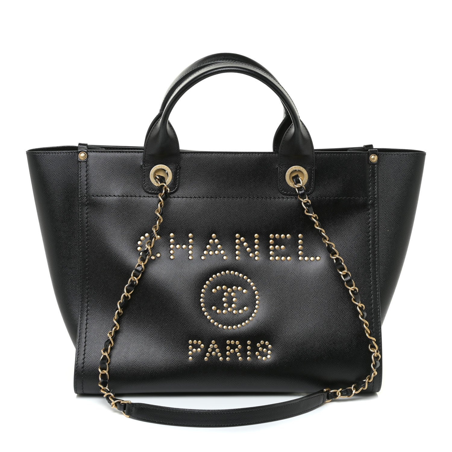 Chanel Caviar Small Studded Deauville Tote Black 1 of 17