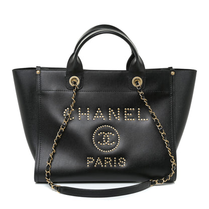 Chanel Caviar Small Studded Deauville Tote Black 1 of 17