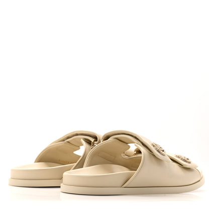 Gucci Calfskin Double G Crystal Womens Isla Dad Sandals 39 Ivory 5 of 9