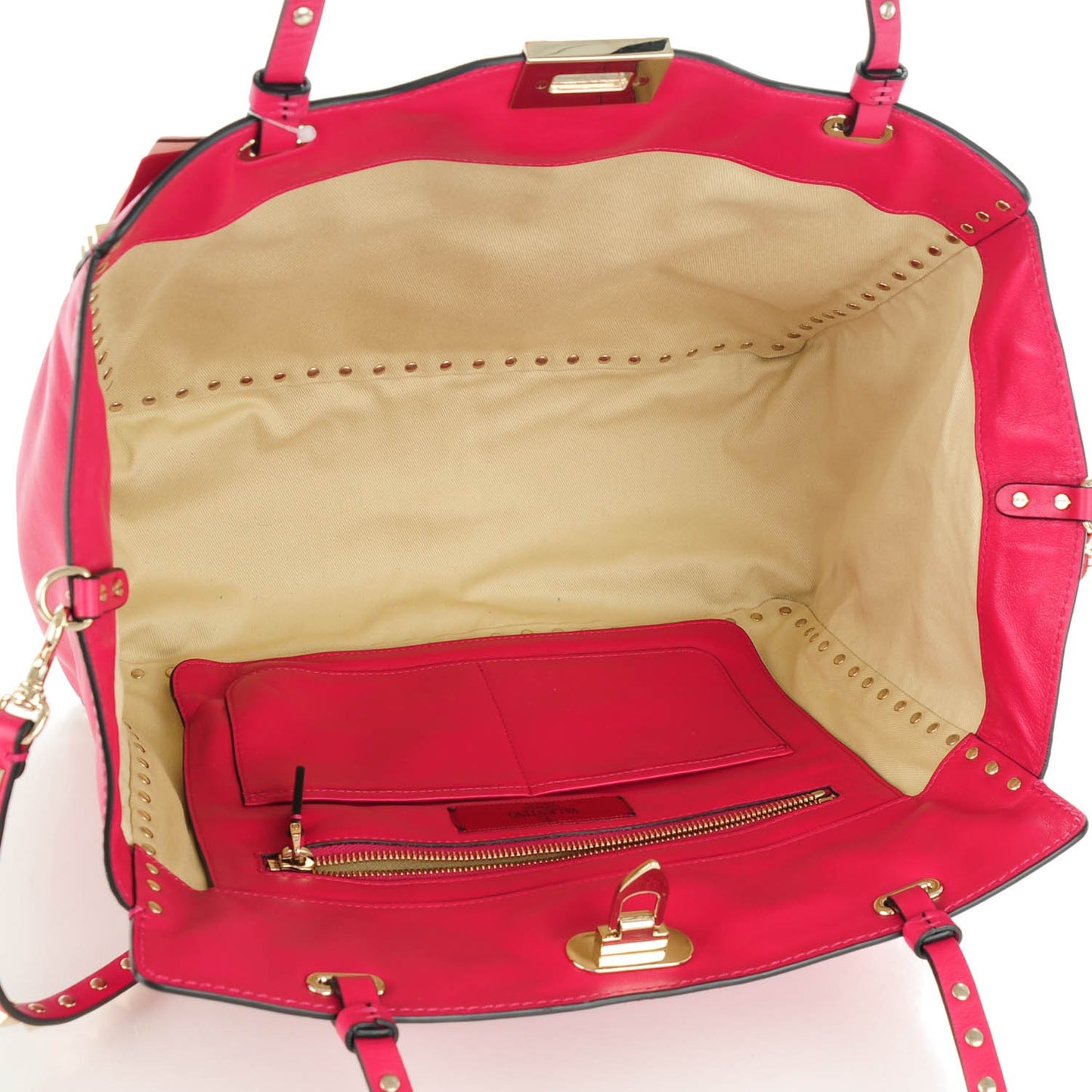 Vitello Medium Rockstud Tote Cyclamin