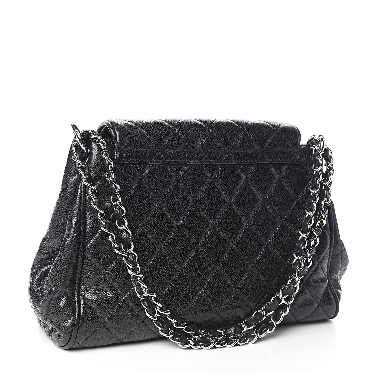 Caviar Quilted Timeless Accordion Flap Black
