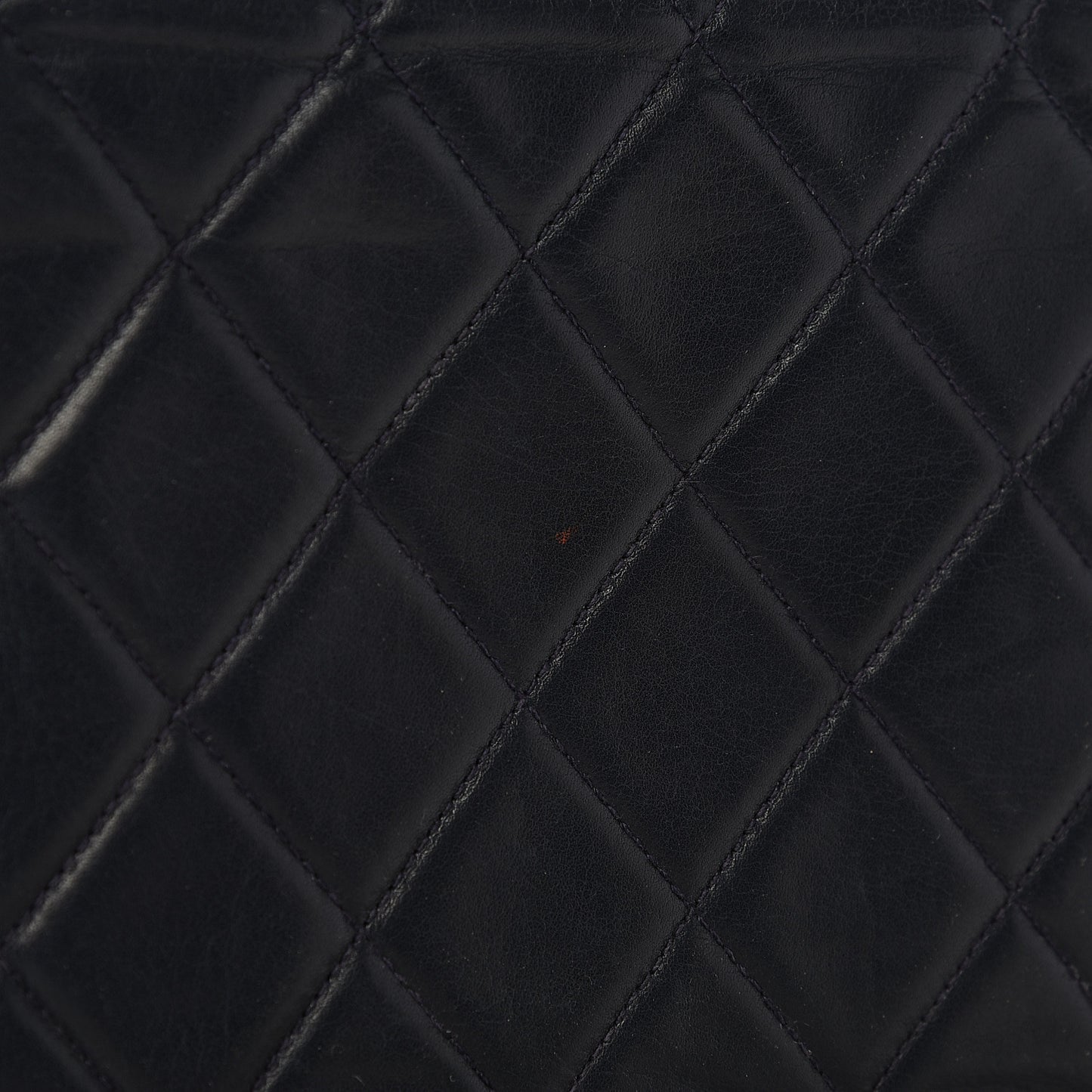 Lambskin Quilted Medium Single Flap Navy