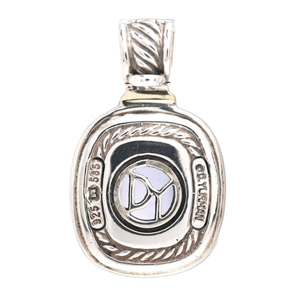 David Yurman Sterling Silver 14K Yellow Gold Blue Chalcedony Albion Pendant 3 of 3