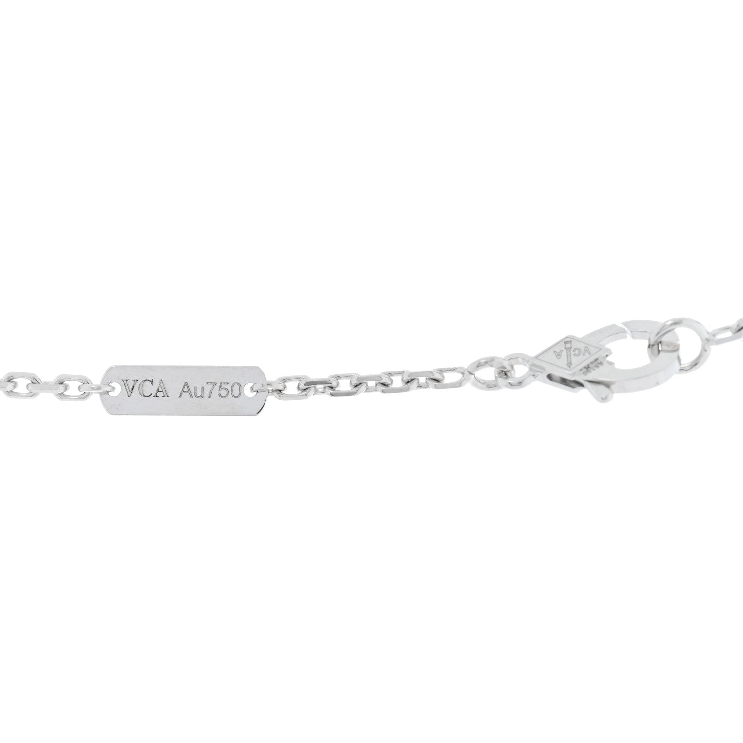 Van Cleef & Arpels 18K White Gold Chalcedony Magic Alhambra Pendant Long Necklace 4 of 5