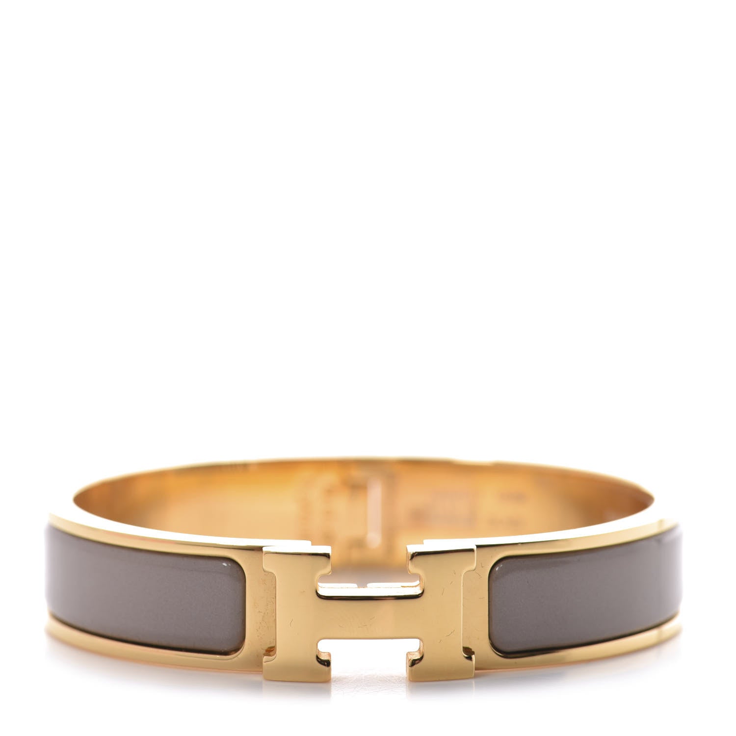 Hermes Enamel Narrow Clic Clac H Bracelet PM Marron Glace 1 of 5
