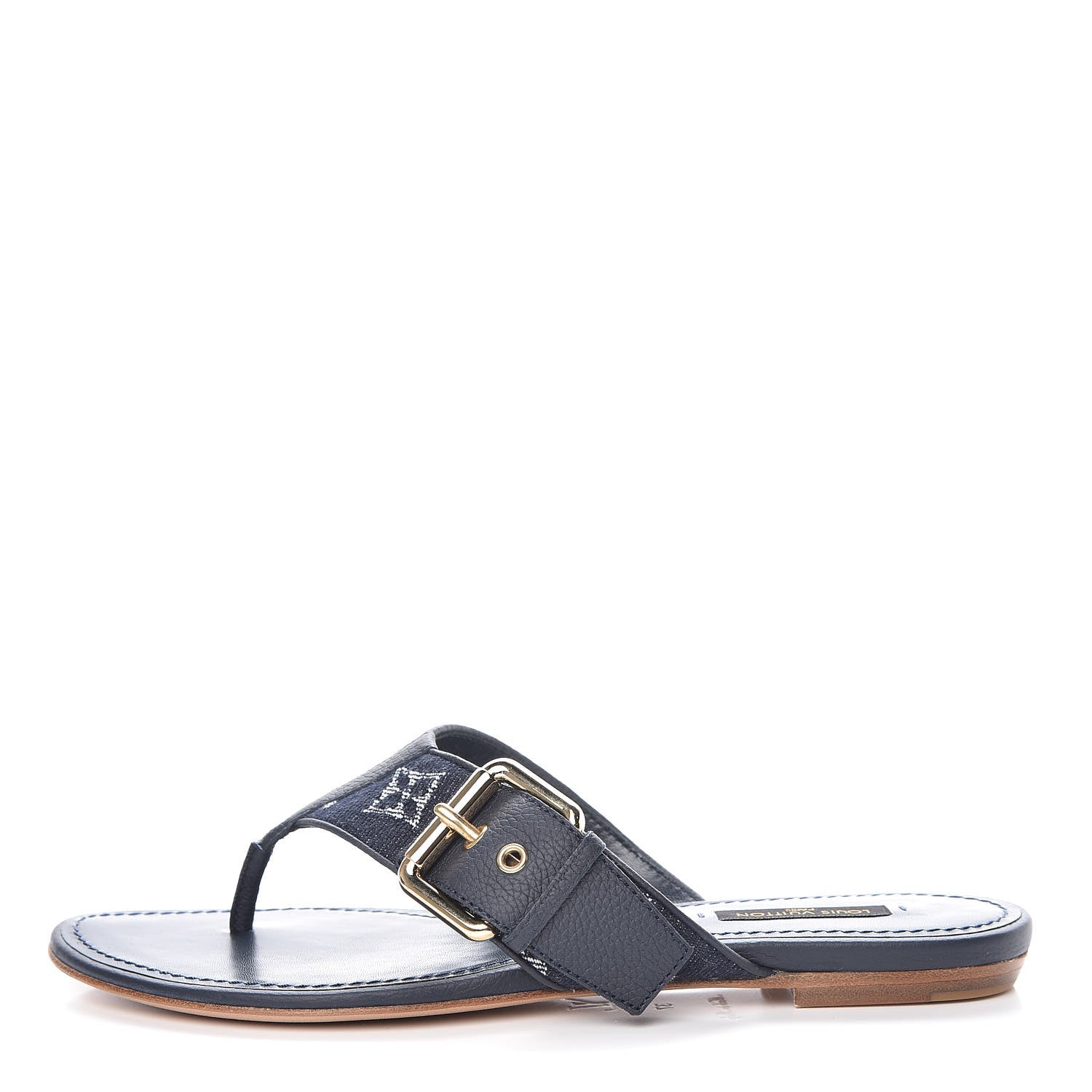 Louis Vuitton Denim Monogram Formentera Thong Sandals 37 Grand Blue 1 of 8