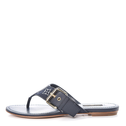 Louis Vuitton Denim Monogram Formentera Thong Sandals 37 Grand Blue 1 of 8