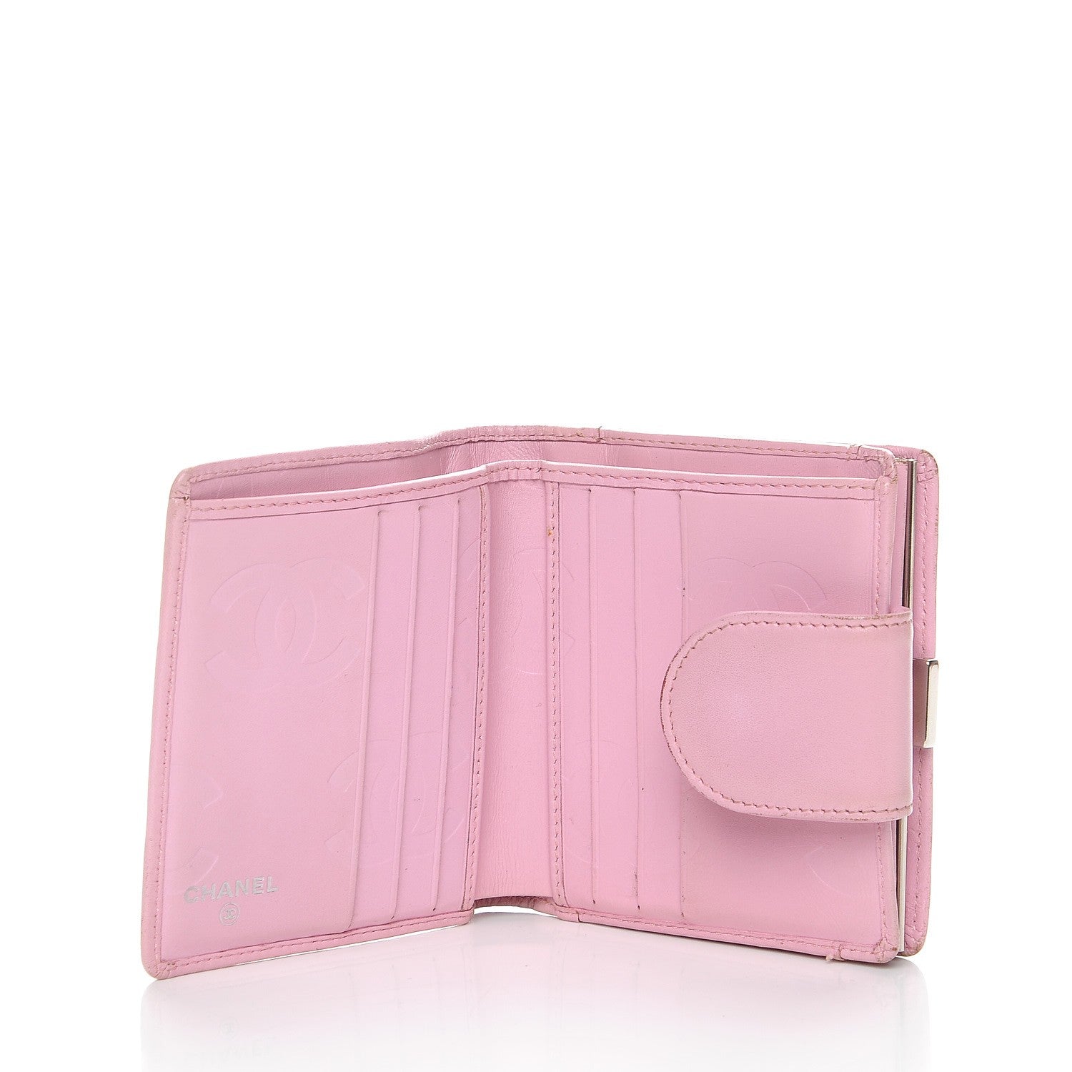 Chanel Calfskin Quilted Cambon Bi-Fold Wallet Pink Black 5 of 11