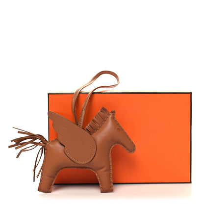Hermes Milo Lambskin Swift Grigri Rodeo Pegase Horse Bag Charm MM Gold 5 of 5