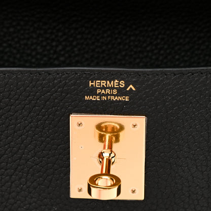 Hermes Togo Matte Porosus Crocodile Kelly Retourne Touch 28 Black 6 of 11