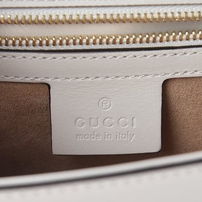 Gucci Calfskin Embroidered Small Sylvie Shoulder Bag White 6 of 10