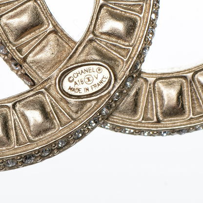 Chanel Baguette Crystal CC Brooch Gold 4 of 4