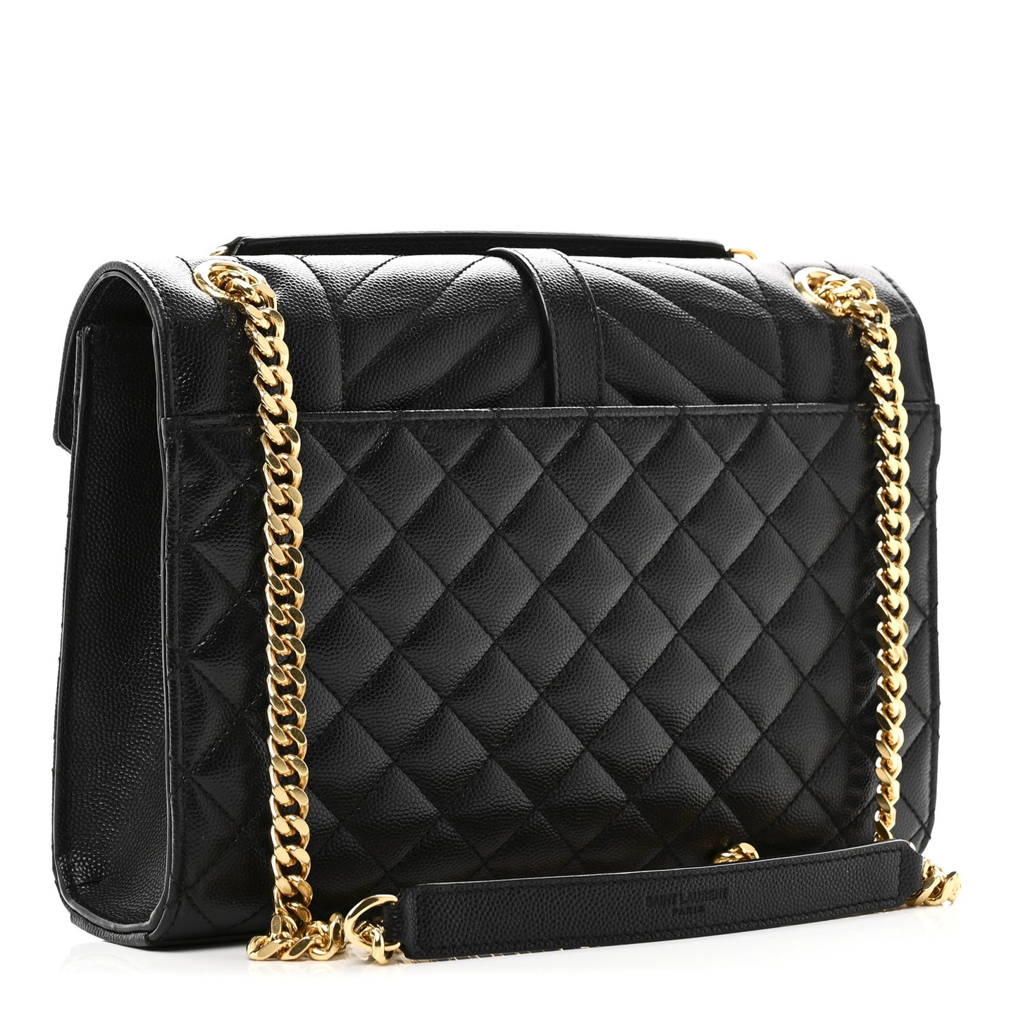 Grain De Poudre Textured Mixed Matelasse Triquilt Medium Monogram Satchel Black