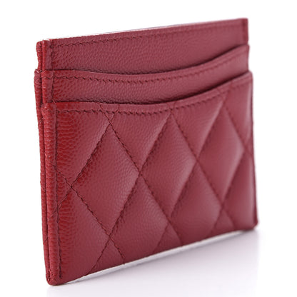 Chanel Caviar Quilted Card Holder Dark Red 3 of 11