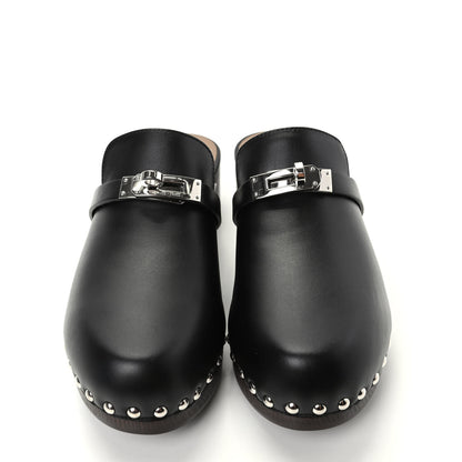 Hermes Calfskin Carlotta Mules 36 Black 5 of 11