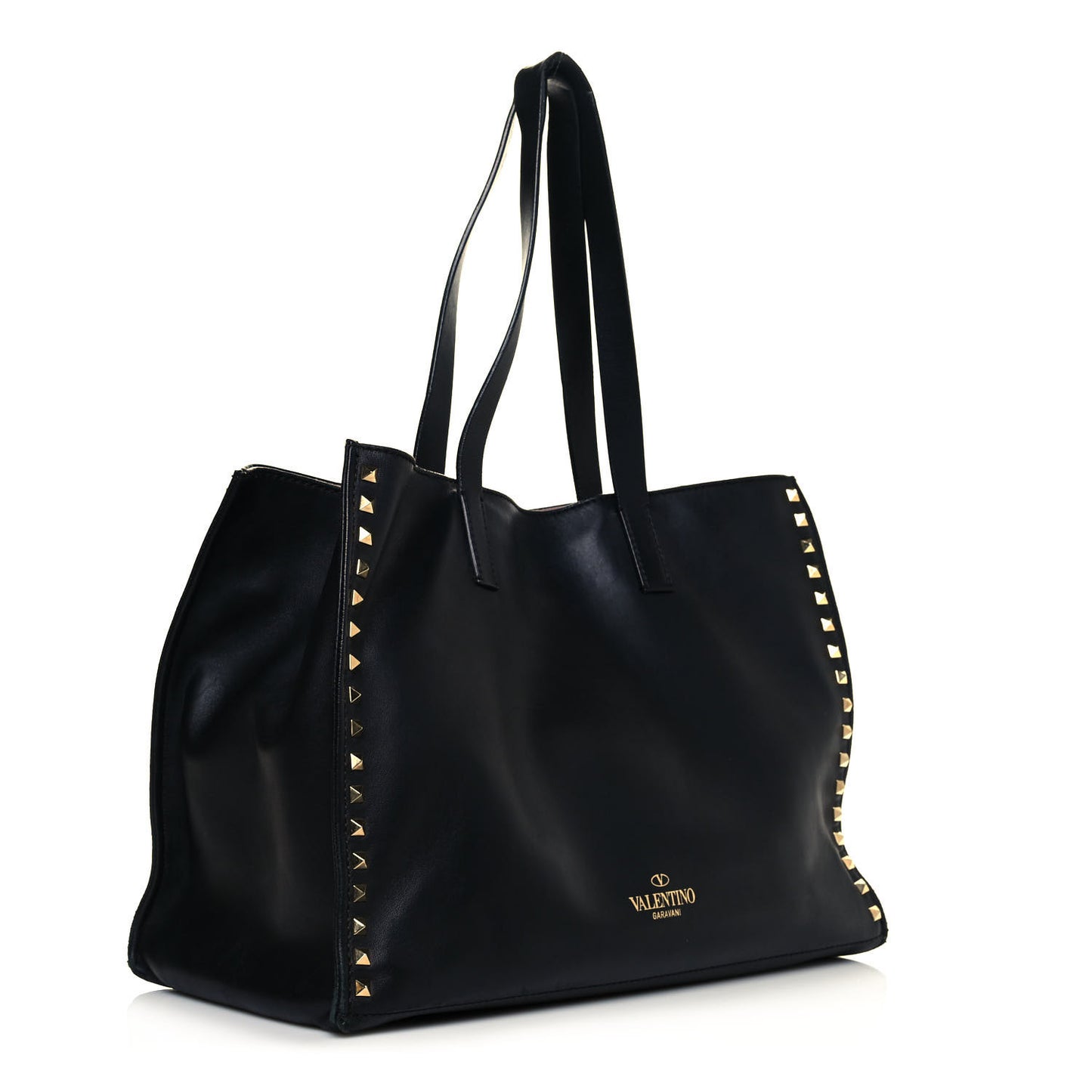 Nappa Medium Rockstud Soft Tote Black
