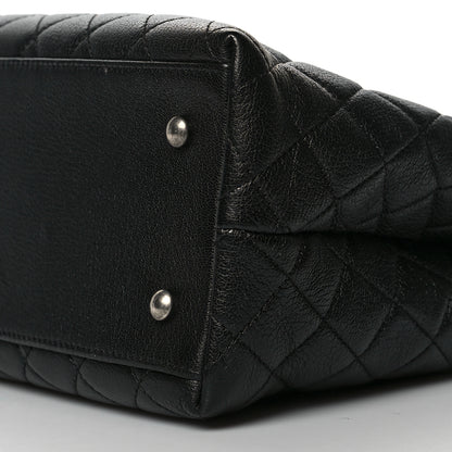 Chanel Goatskin Quilted Small CC University Shopping Tote Black 9 of 10