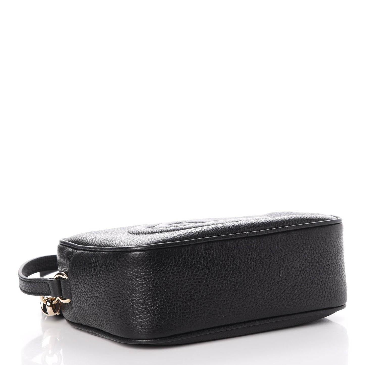 Pebbled Calfskin Small Soho Disco Bag Black