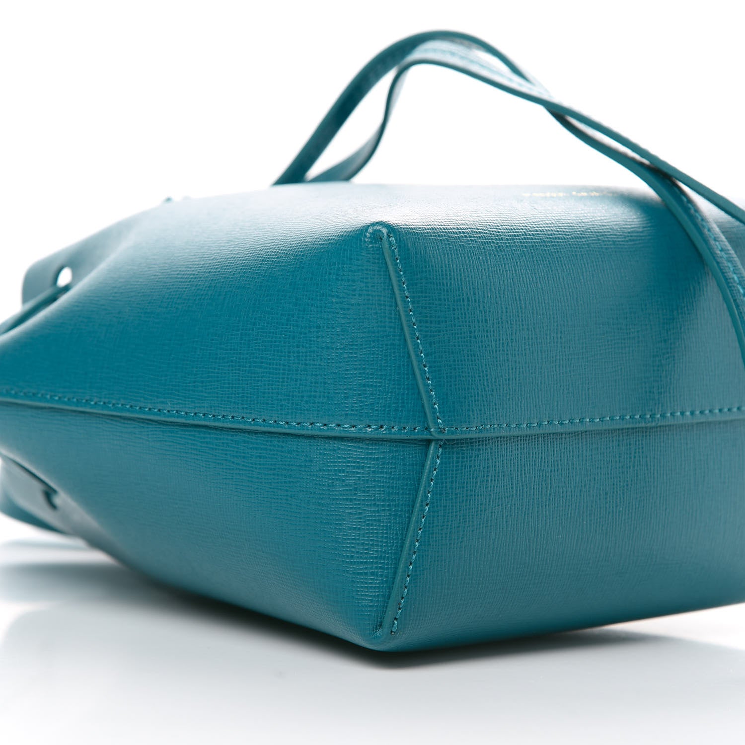 Mansur Gavriel Saffiano Mini Mini Bucket Bag Teal 9 of 12