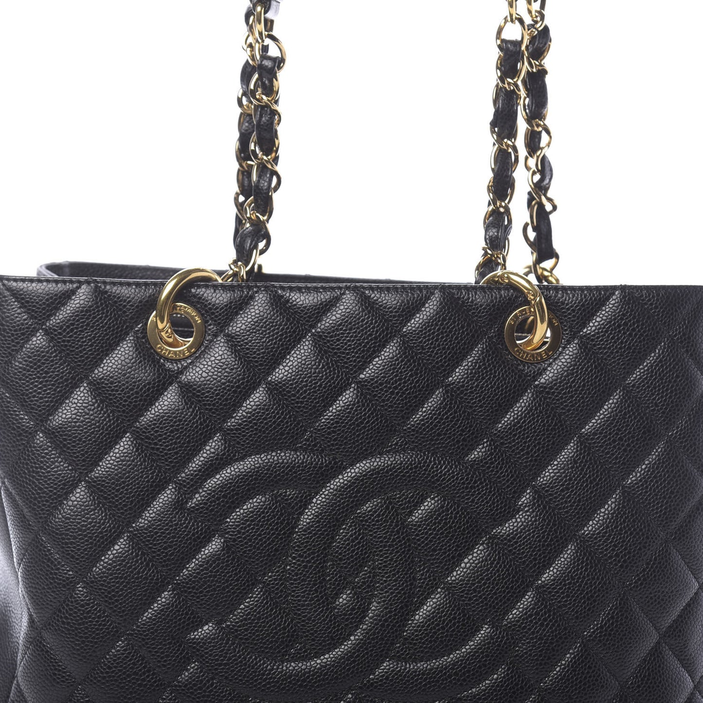 Caviar Quilted Grand Shopping Tote GST Black