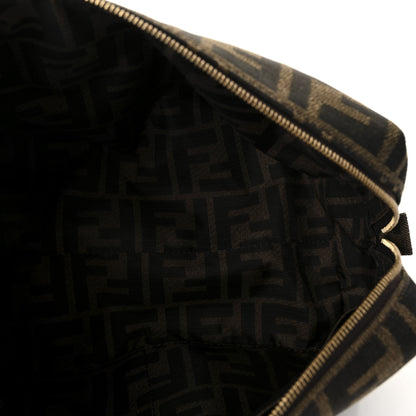 Fendi Fabric Jacquard FF 1974 Medium Trapezoid Beauty Pouch Tobacco Moro Black 5 of 7