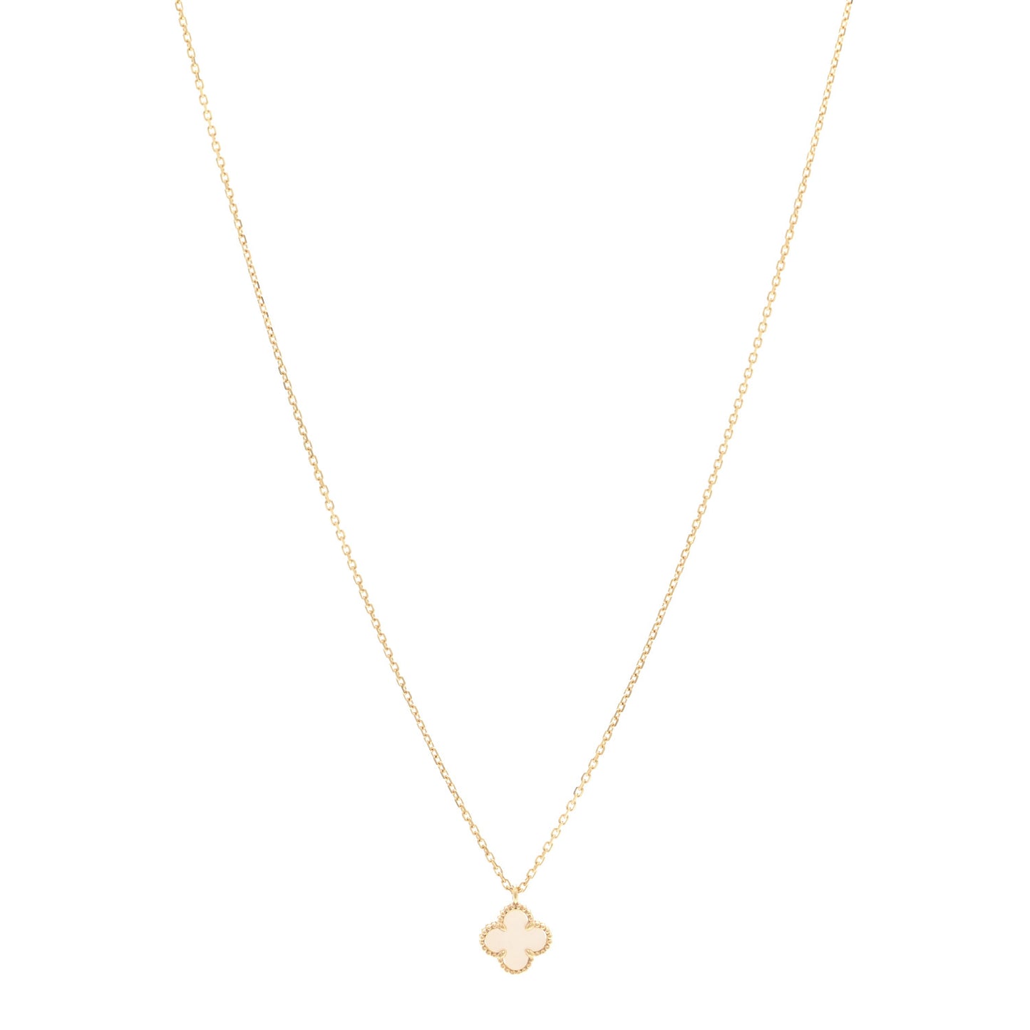 18K Yellow Gold Mother of Pearl Sweet Alhambra Pendant Necklace