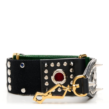 Gucci Canvas Web Studded Wide Shoulder Strap Green Red 1 of 3