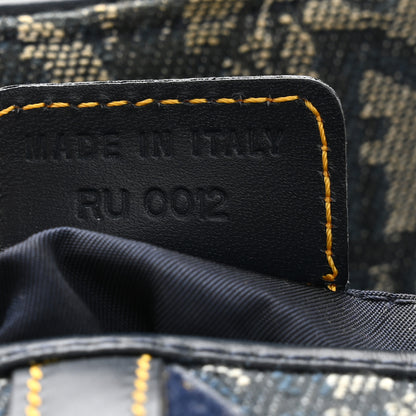 Christian Dior Monogram Double Saddle Bag Navy Blue 7 of 12