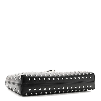 Salvatore Ferragamo Calfskin Studded Trifolio Shoulder Bag Black 4 of 9