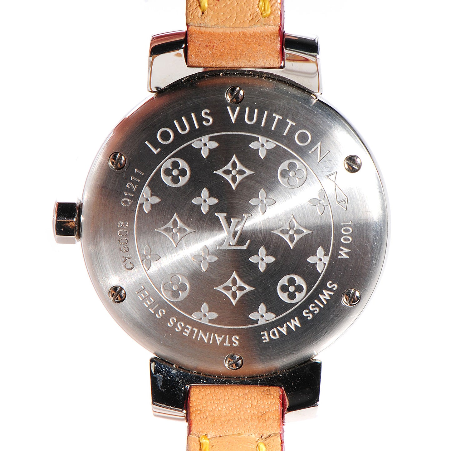 Stainless Steel Vachetta 28mm Tambour Triple Wrap Quartz Watch Brown