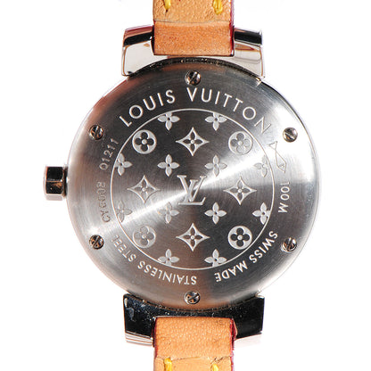 Louis Vuitton Stainless Steel Vachetta 28mm Tambour Triple Wrap Quartz Watch Brown 6 of 9