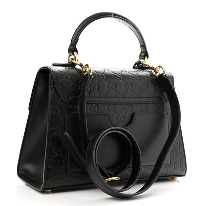 Gucci Guccissima Signature Small Padlock Top Handle Bag Black 3 of 12