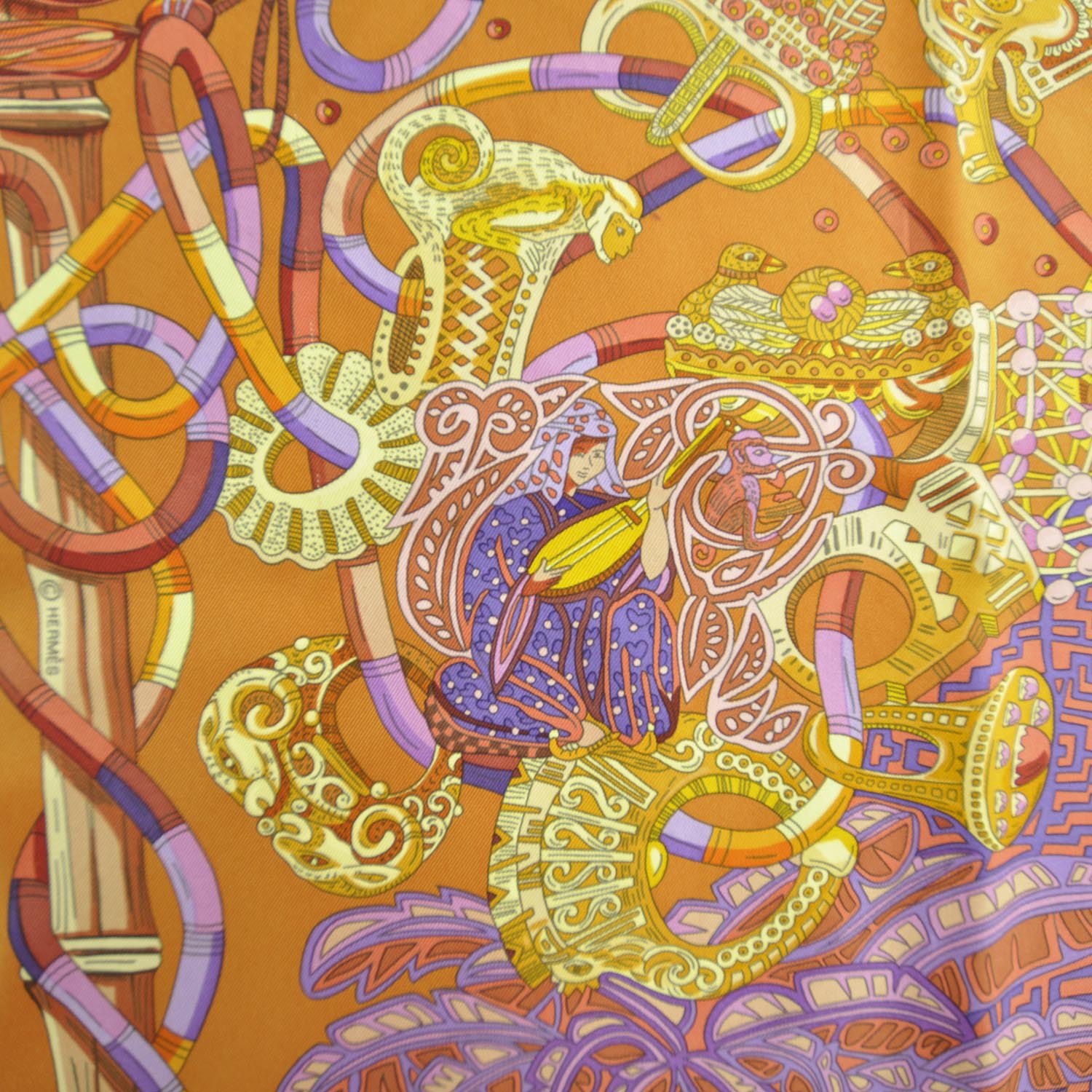 Hermes Silk Au Fil Du Carre Scarf 90 6 of 11