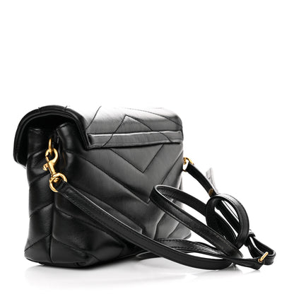 Saint Laurent Calfskin Y Quilted Monogram Toy Loulou Crossbody Bag Black 3 of 10