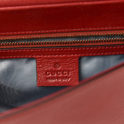 Gucci Calfskin Diagonal GG Medium Thiara Double Envelope Shoulder Bag Black Red 9 of 11
