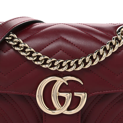 Gucci Calfskin Matelasse Mini GG Marmont Shoulder Bag Rosso Ancora 8 of 10