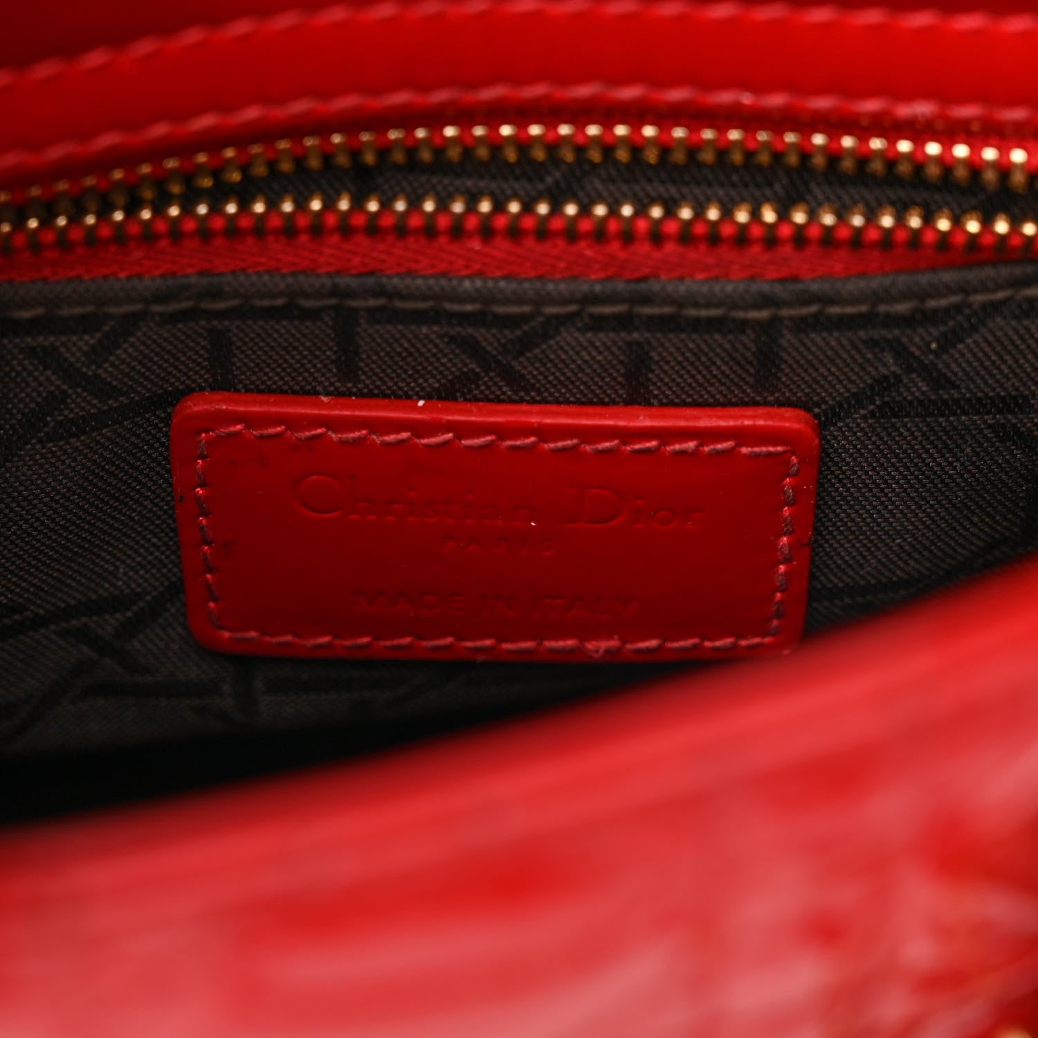 Christian Dior Patent Cannage Mini Lady Dior Red 6 of 14