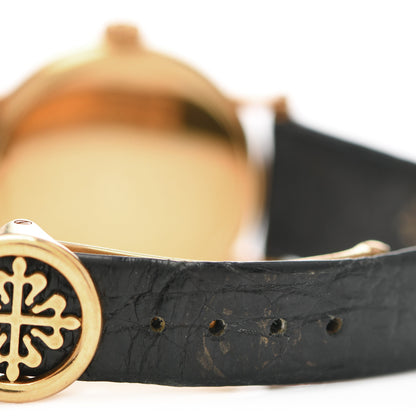 Patek Philippe 18K Yellow Gold Alligator 26mm Calatrava Manual Winding Watch White 4860 5 of 5