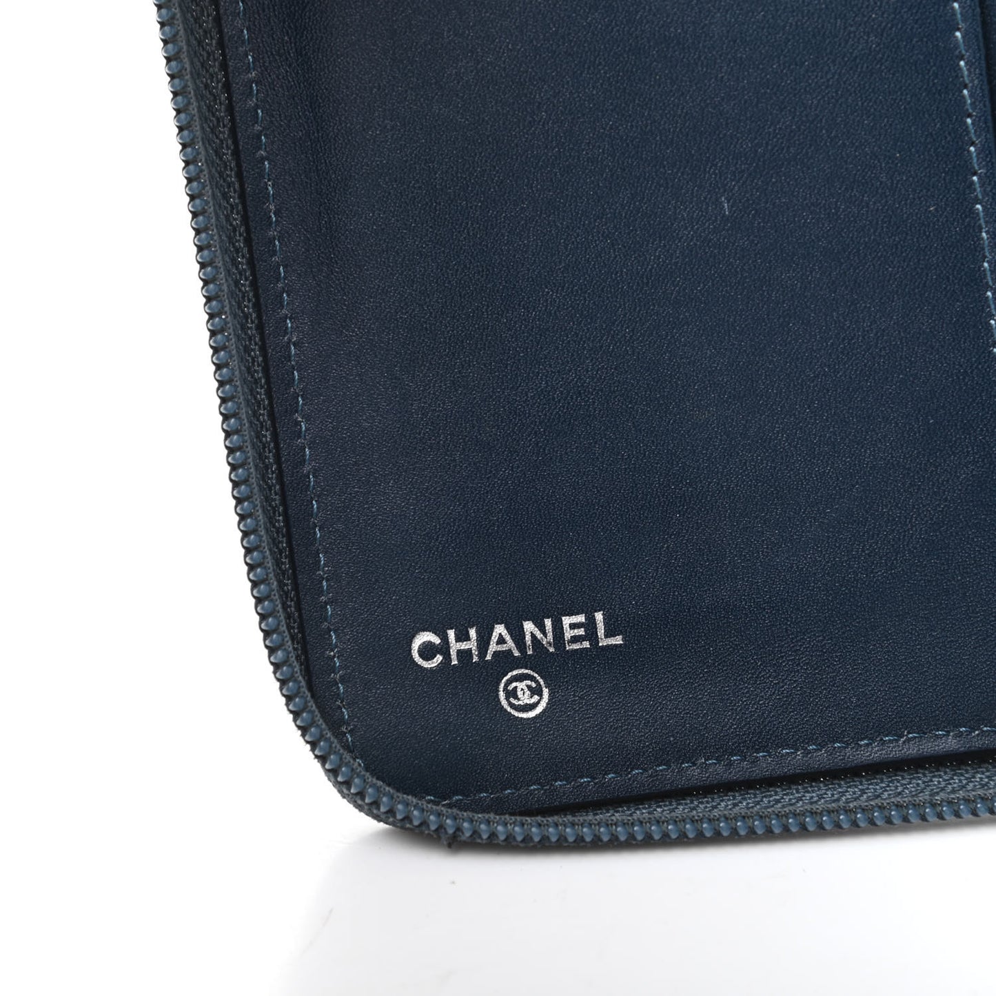 Caviar Large CC Timeless Zip Around Organizer Wallet Blue