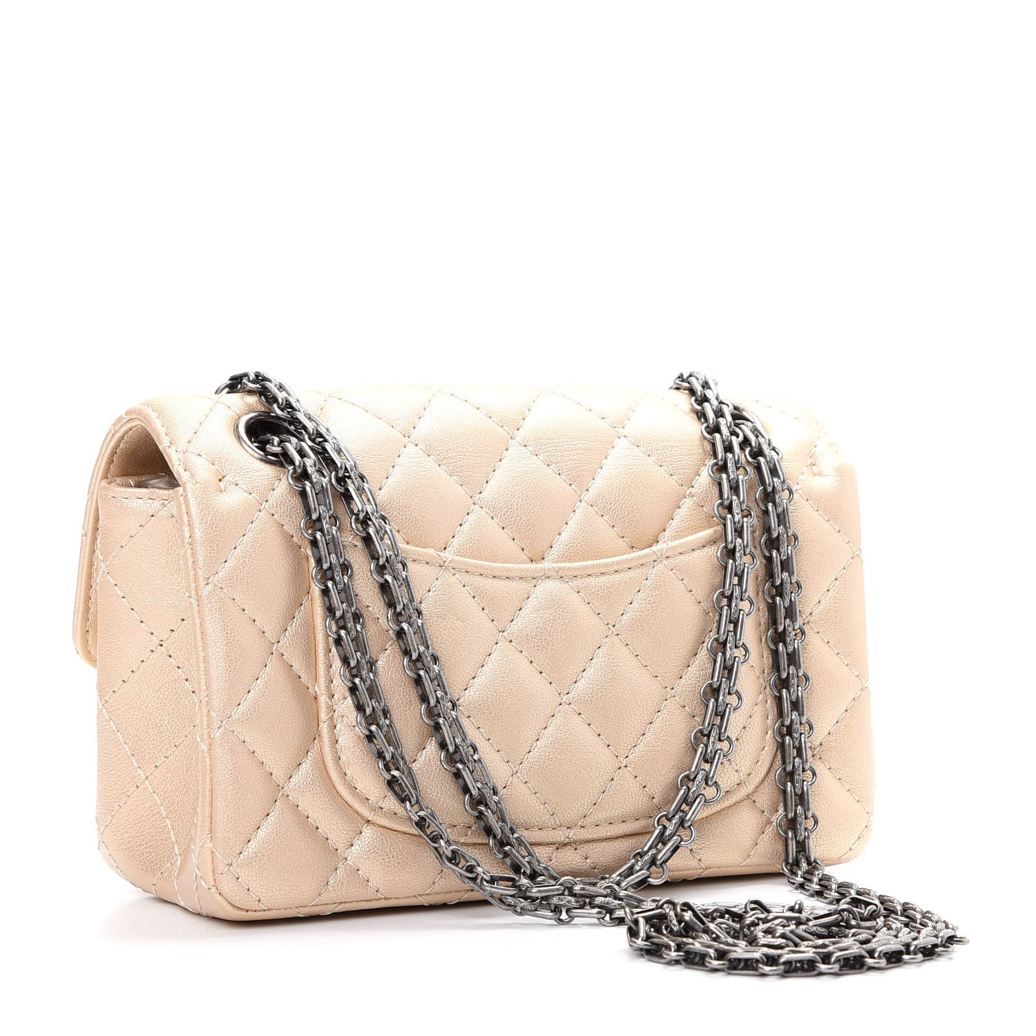 Chanel Metallic Sheepskin Quilted 2.55 Reissue Mini Flap Beige 3 of 10
