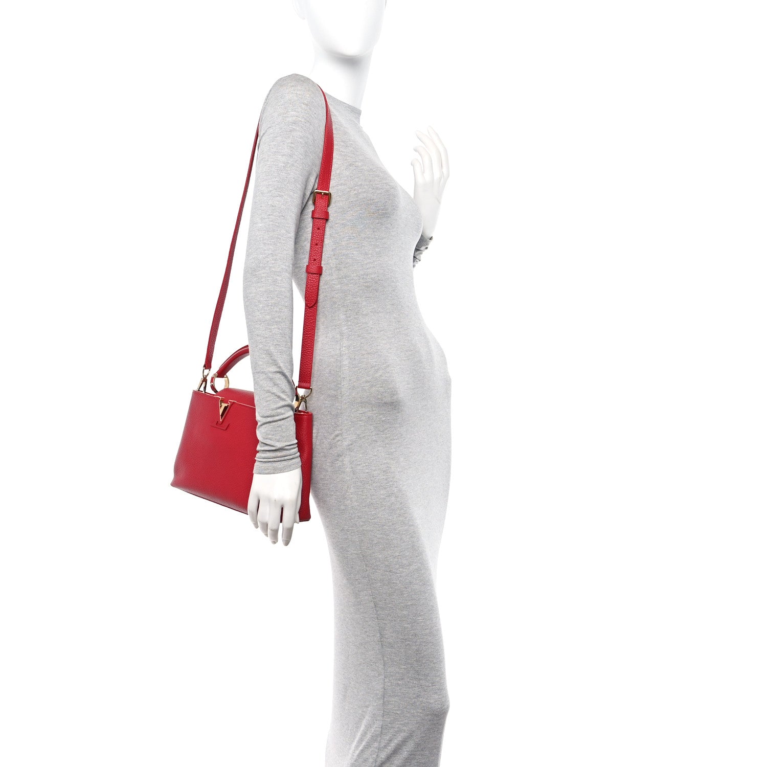 Louis Vuitton Taurillon Capucines BB Scarlet Red 2 of 9