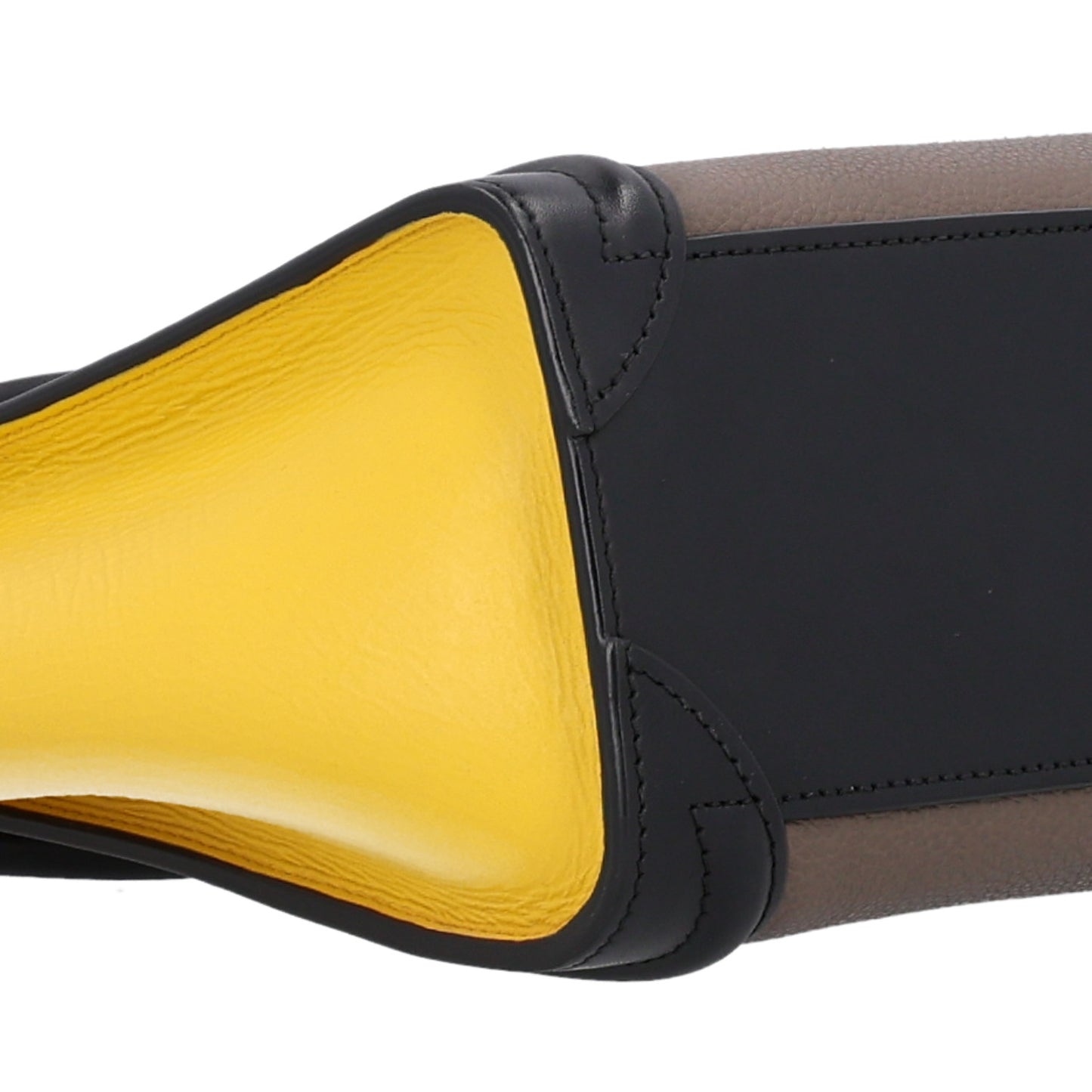 Smooth Drummed Calfskin Tri-Color Nano Luggage Amber