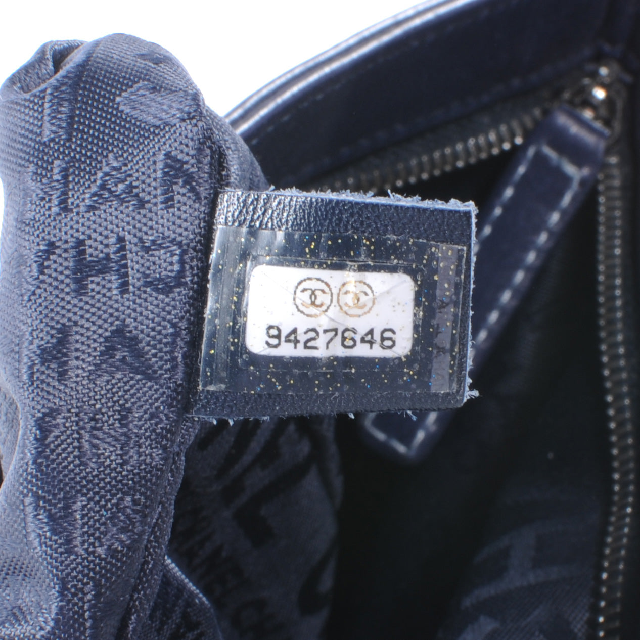 Leather Lax Pochette Navy Blue