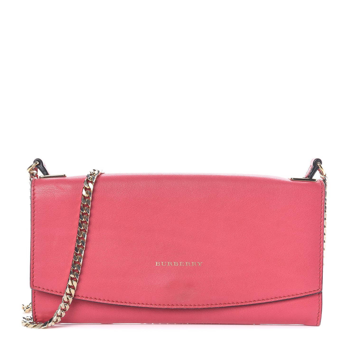 Calfskin Wallet On Chain Crimson Pink